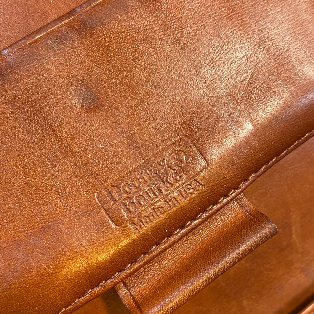 Vintage Dooney Bourke All Weather Leather Checkbook Organizer Wallet Black Brown - Picture 6 of 8